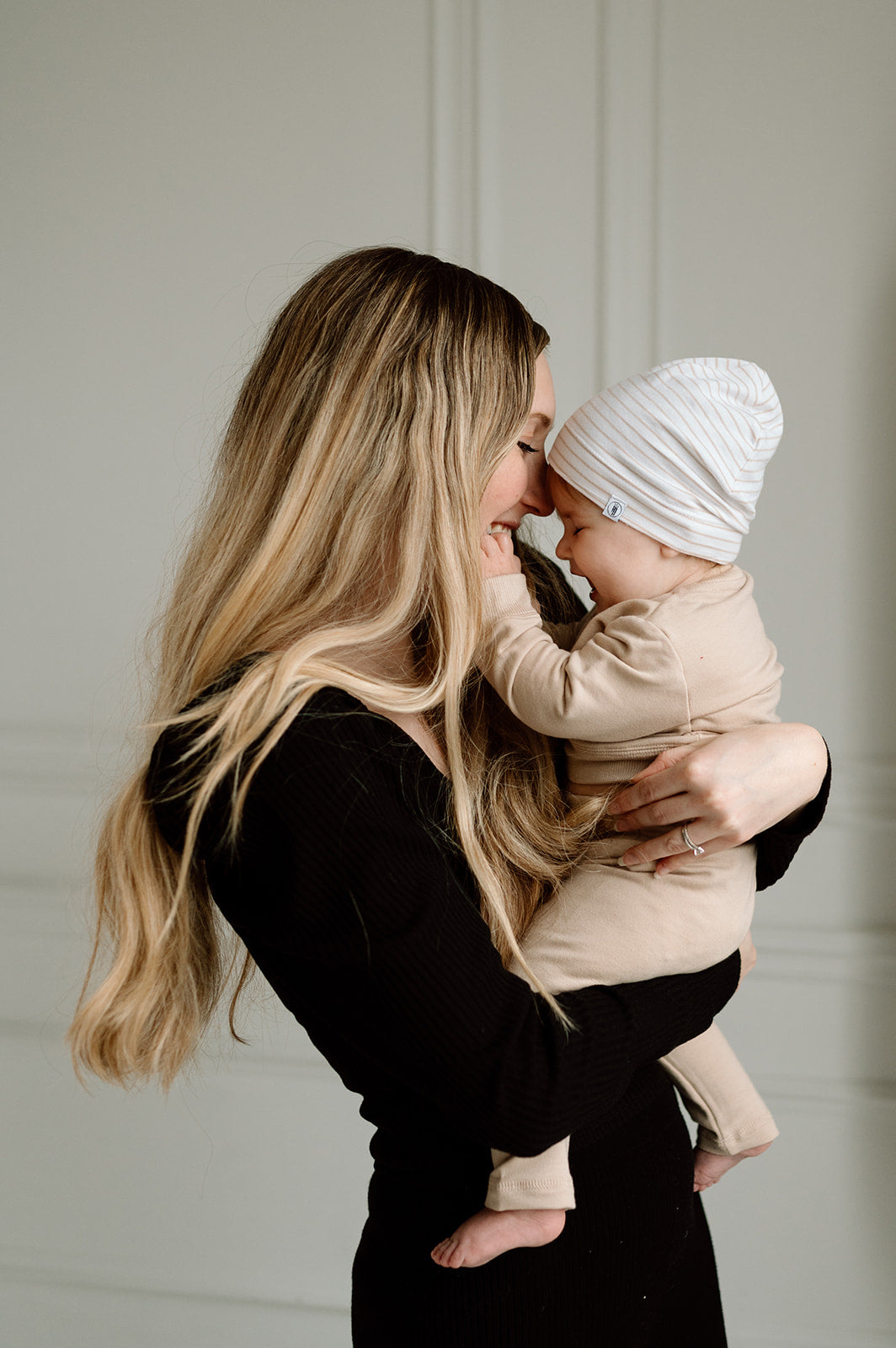 Lightweight Striped Beanie - Neutral Tan