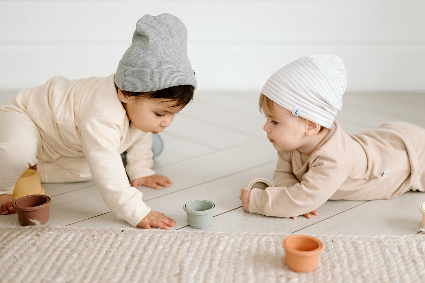 Lightweight Striped Beanie - Neutral Tan