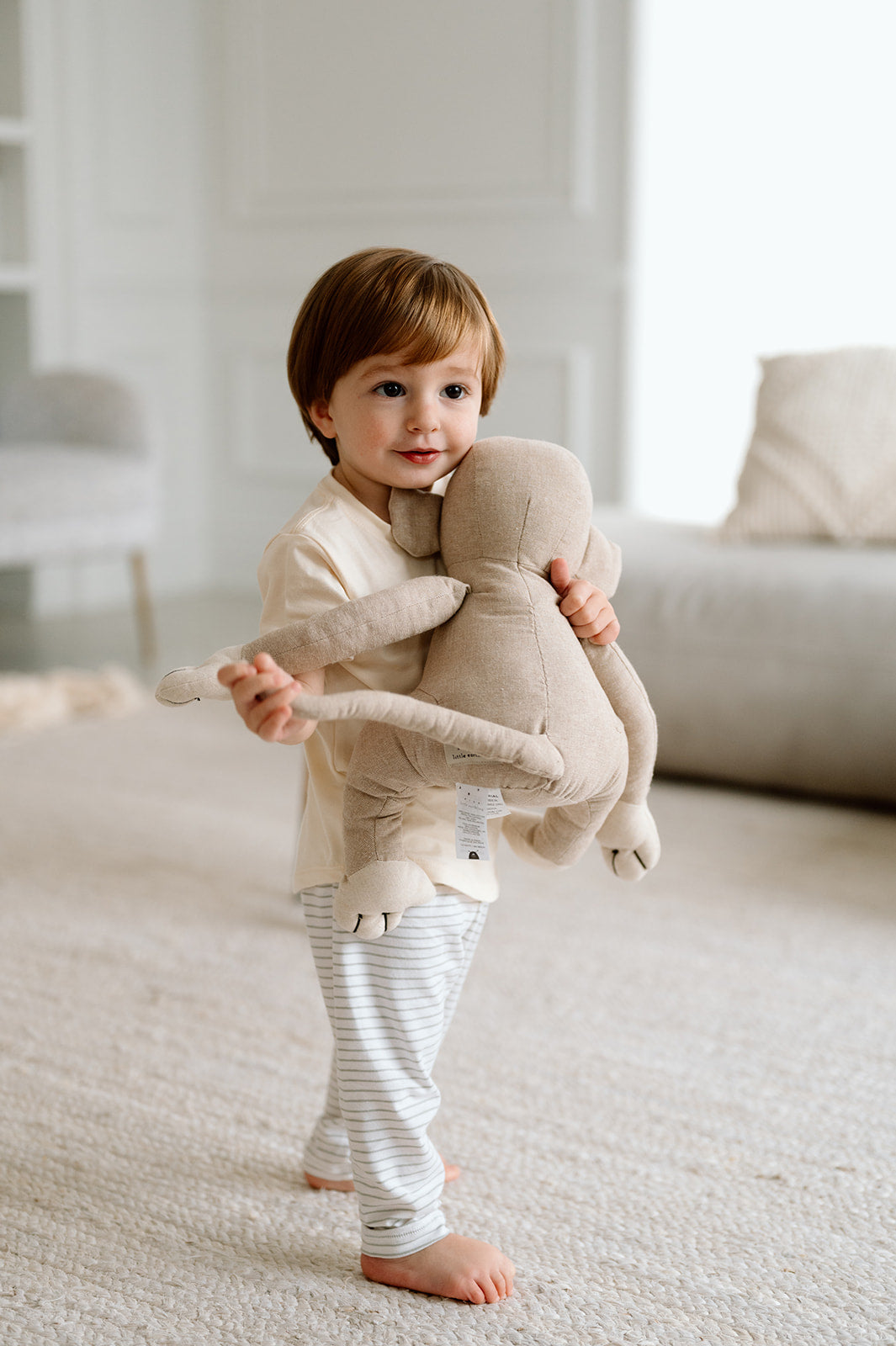 Sage + White Striped Legging